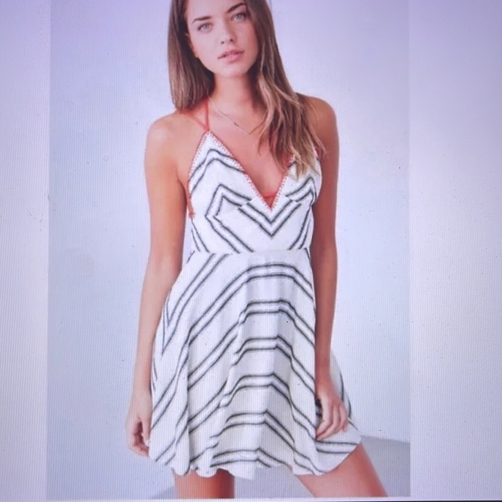 Urban Outfitters Ecote Clementine Striped Contrast Stitch Dress